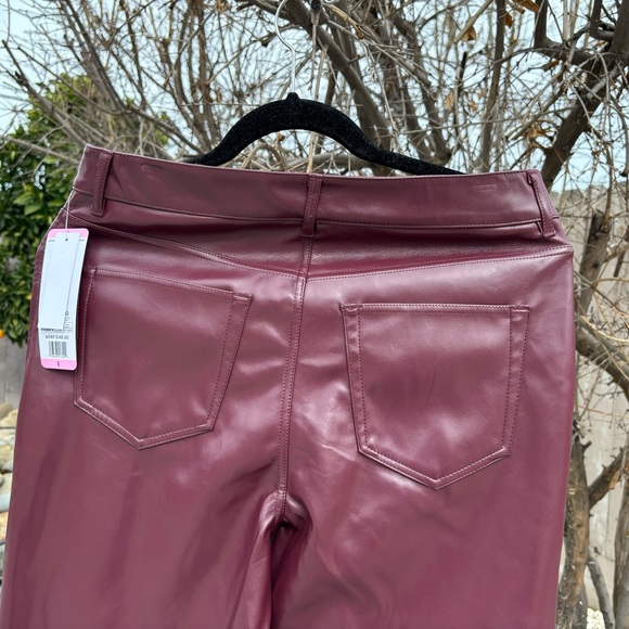 - Joie faux leather pants burgundy NWT straight formal casual soft light size 12 - Picture 8 of 10